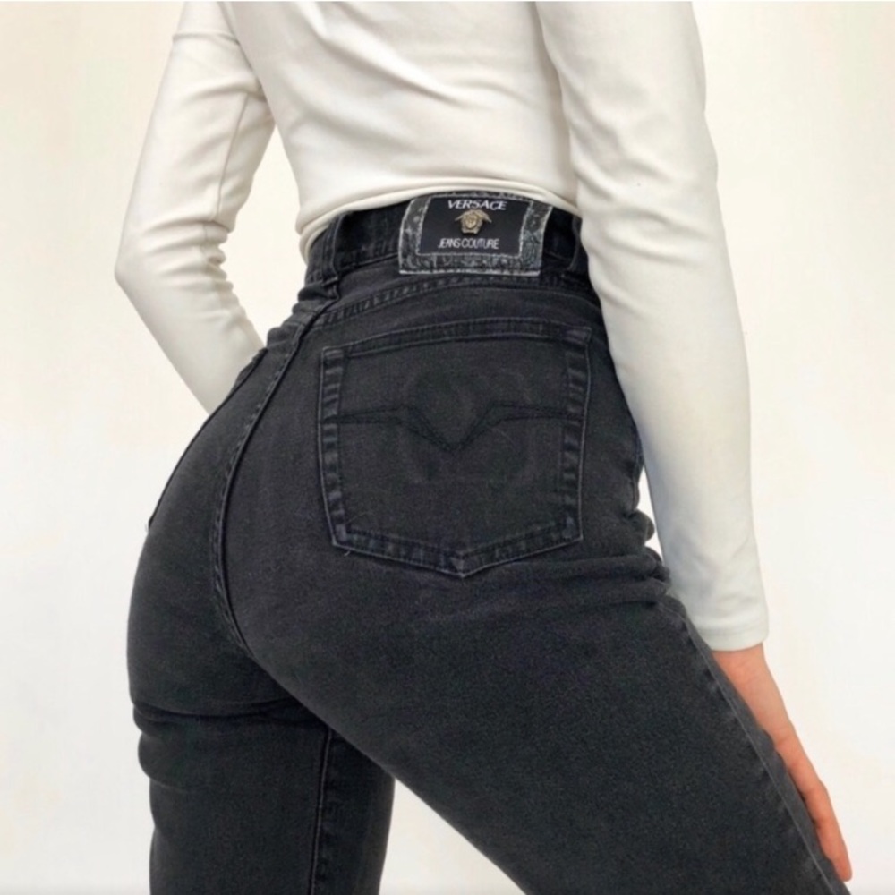 Vintage high waist black Versace jeans